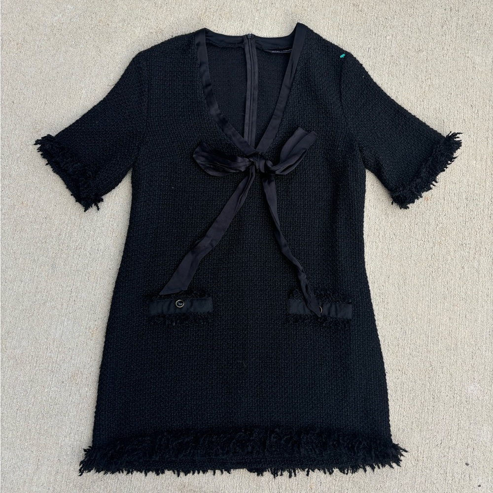 Black Zara women’s tweed dress size Medium